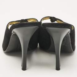 Salvatore Ferragamo Black Suede Anamur Pointed Toe Mules Size 38.5