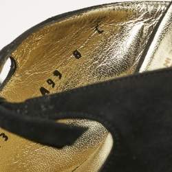 Salvatore Ferragamo Black Suede Anamur Pointed Toe Mules Size 38.5