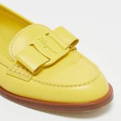 Pre Owned Salvatore Ferragamo Yellow Leather Viva Loafers Size 40