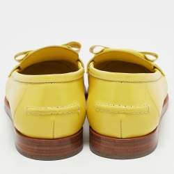 Pre Owned Salvatore Ferragamo Yellow Leather Viva Loafers Size 40