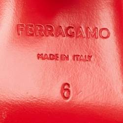 Salvatore Ferragamo Red Leather Astro Slide Sandals Size 36.5