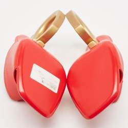 Salvatore Ferragamo Red Leather Astro Slide Sandals Size 36.5