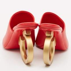 Salvatore Ferragamo Red Leather Astro Slide Sandals Size 36.5