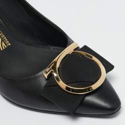 Salvatore Ferragamo Black Leather Ezia Pumps Size 36
