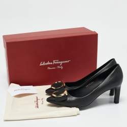 Salvatore Ferragamo Black Leather Ezia Pumps Size 36