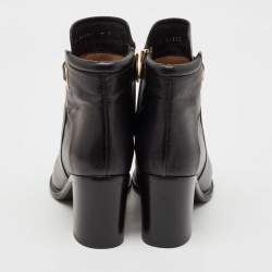 Salvatore Ferragamo Black Leather Figaro Ankle Boots Size 37.5