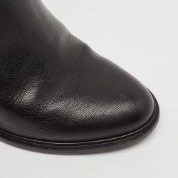 Salvatore Ferragamo Black Leather Figaro Ankle Boots Size 37.5