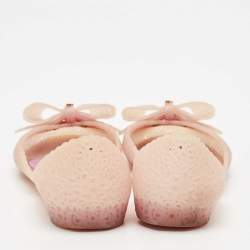 Salvatore Ferragamo Beige Nilly Jelly Bow Ballet Flats Size 36.5