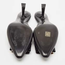 Salvatore Ferragamo Black Leather Lycia Mules Size 39.5