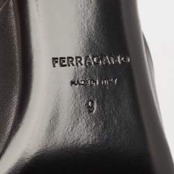 Salvatore Ferragamo Black Leather Lycia Mules Size 39.5