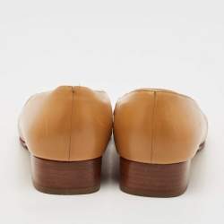 Salvatore Ferragamo Beige Leather Slip On Loafers Size 39