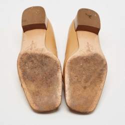 Salvatore Ferragamo Beige Leather Slip On Loafers Size 39