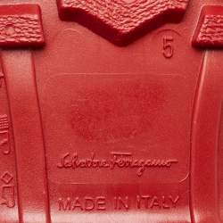 Salvatore Ferragamo Red PVC Rain Boots Size 35.5