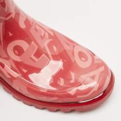 Salvatore Ferragamo Red PVC Rain Boots Size 35.5