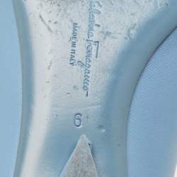 Salvatore Ferragamo Light Blue Leather Viva Bow Ballet Flats Size 36.5