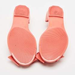 Salvatore Ferragamo Coral Pink Jelly Barbados Bow Ballet Flats Size 39.5