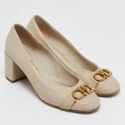 Salvatore Ferragamo Grey Leather Loafer Pumps Size 36.5