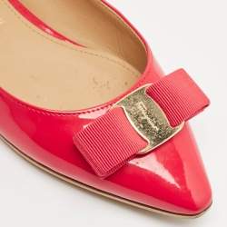 Salvatore Ferragamo Red Patent Leather Zeri Ballet Flats Size 37