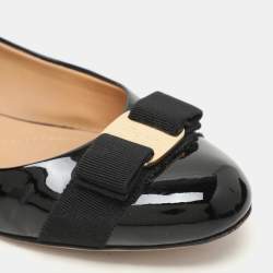 Pre Owned Salvatore Ferragamo Patent Leather Varina Ballet Flats Size 38.5