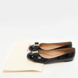 Pre Owned Salvatore Ferragamo Patent Leather Varina Ballet Flats Size 38.5
