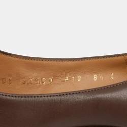 Pre Owned Salvatore Ferragamo Brown Leather Bow Pointed Toe Pumps Size 39