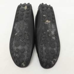 Salvatore Ferragamo Black Leather Buckle Loafers Size 39