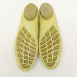 Salvatore Ferragamo Green Patent Leather Bow Loafers Size 40