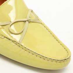 Salvatore Ferragamo Green Patent Leather Bow Loafers Size 40