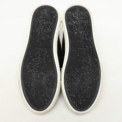 Salvatore Ferragamo Black Leather Vara Bow Trio Slip On Sneakers Size 38.5