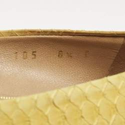 Salvatore Ferragamo Yellow Python Embossed Varina Ballet Flats Size 39