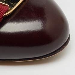 Salvatore Ferragamo Burgundy Leather Vara Bow Pumps Size 36.5