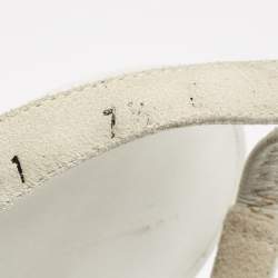 Pre Owned Salvatore Ferragamo White Leather Slingback Pumps Size 38