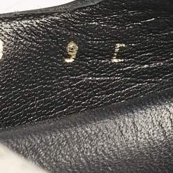 Salvatore Ferragamo Black/Off White Logo Print Fabric and Leather Gairo T Flat Slides Size 39.5