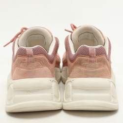 Salvatore Ferragamo Pink Suede And Mesh Skylar Low Top Sneakers Size 36.5