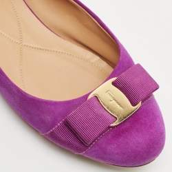 Salvatore Ferragamo Purple Suede Varina Ballet Flats Size 37