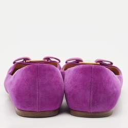 Salvatore Ferragamo Purple Suede Varina Ballet Flats Size 37