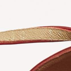 Salvatore Ferragamo Red Patent Leather Vara Bow Ankle Strap Sandals Size 36