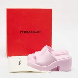 Salvatore Ferragamo Lilac Rubber Deva Slide Sandals Size 38.5