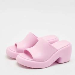 Salvatore Ferragamo Lilac Rubber Deva Slide Sandals Size 38.5