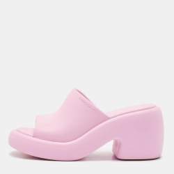 Salvatore Ferragamo Lilac Rubber Deva Slide Sandals Size 38.5
