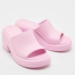 Salvatore Ferragamo Lilac Rubber Deva Slide Sandals Size 38.5