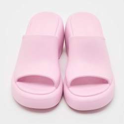 Salvatore Ferragamo Lilac Rubber Deva Slide Sandals Size 38.5