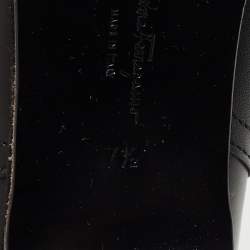 Salvatore Ferragamo Black Leather Gancini Knee Length Boots Size 38