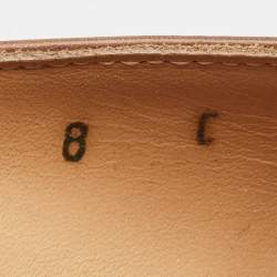 Pre Owned Salvatore Ferragamo Brown Leather Vara Bow Pumps Size 38.5