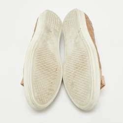 Pre Owned Salvatore Ferragamo Gold Quilted Leather Varina Ballet Flats Size 37.5