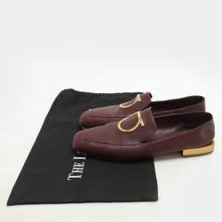 Pre Owned Salvatore Ferragamo Burgundy Leather Lana Loafers Loafers Size 39