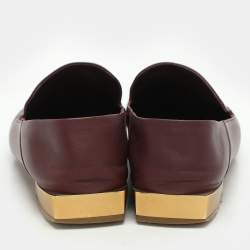 Pre Owned Salvatore Ferragamo Burgundy Leather Lana Loafers Loafers Size 39