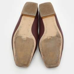 Pre Owned Salvatore Ferragamo Burgundy Leather Lana Loafers Loafers Size 39