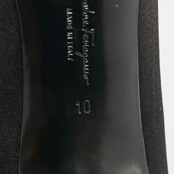 Pre Owned Salvatore Ferragamo Black Satin Ciconia Embellished Ankle Length Boots Size 40