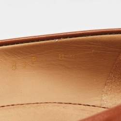 Pre Owned Salvatore Ferragamo Brown Leather Buckle Detail Pumps Size 39